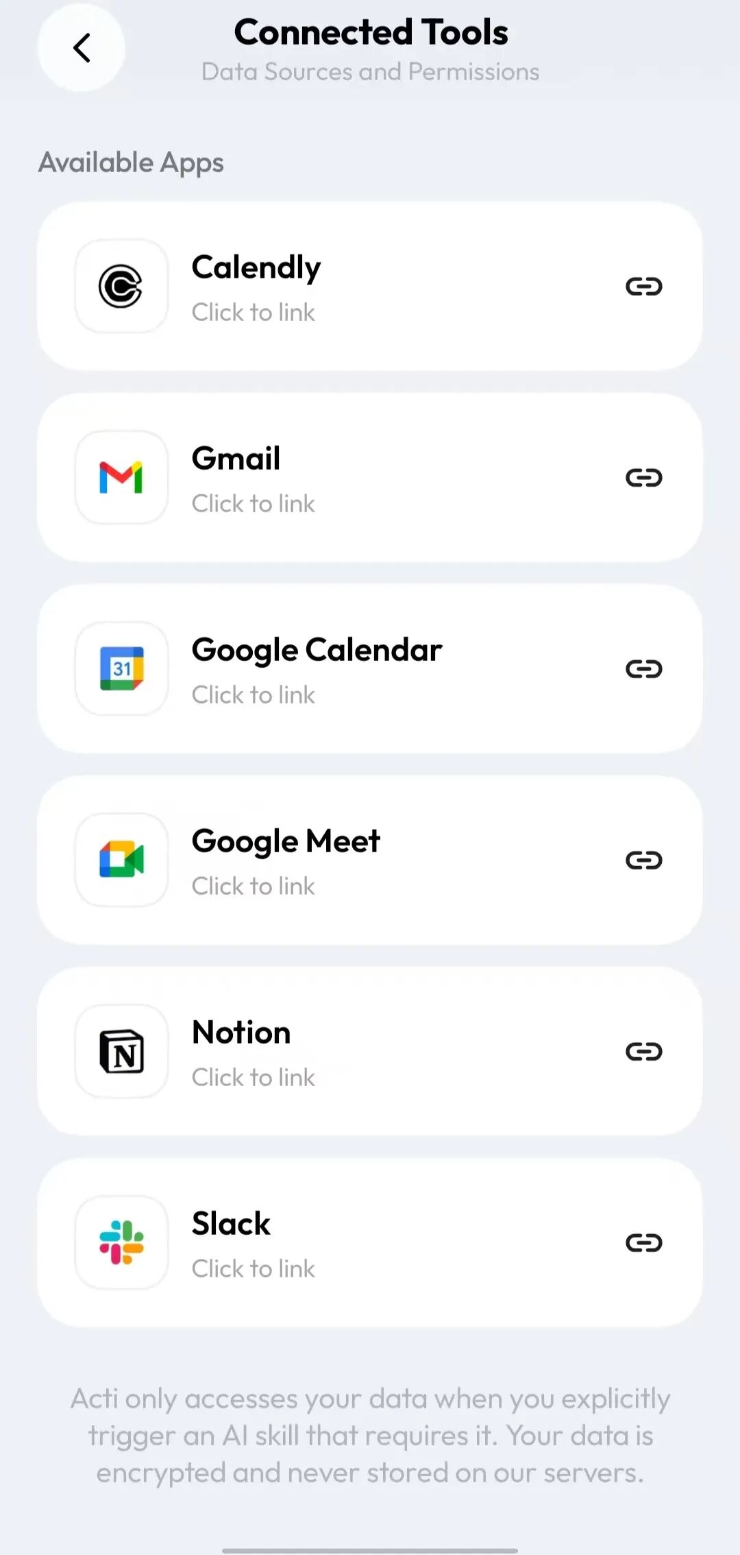 Acti 连接应用列表