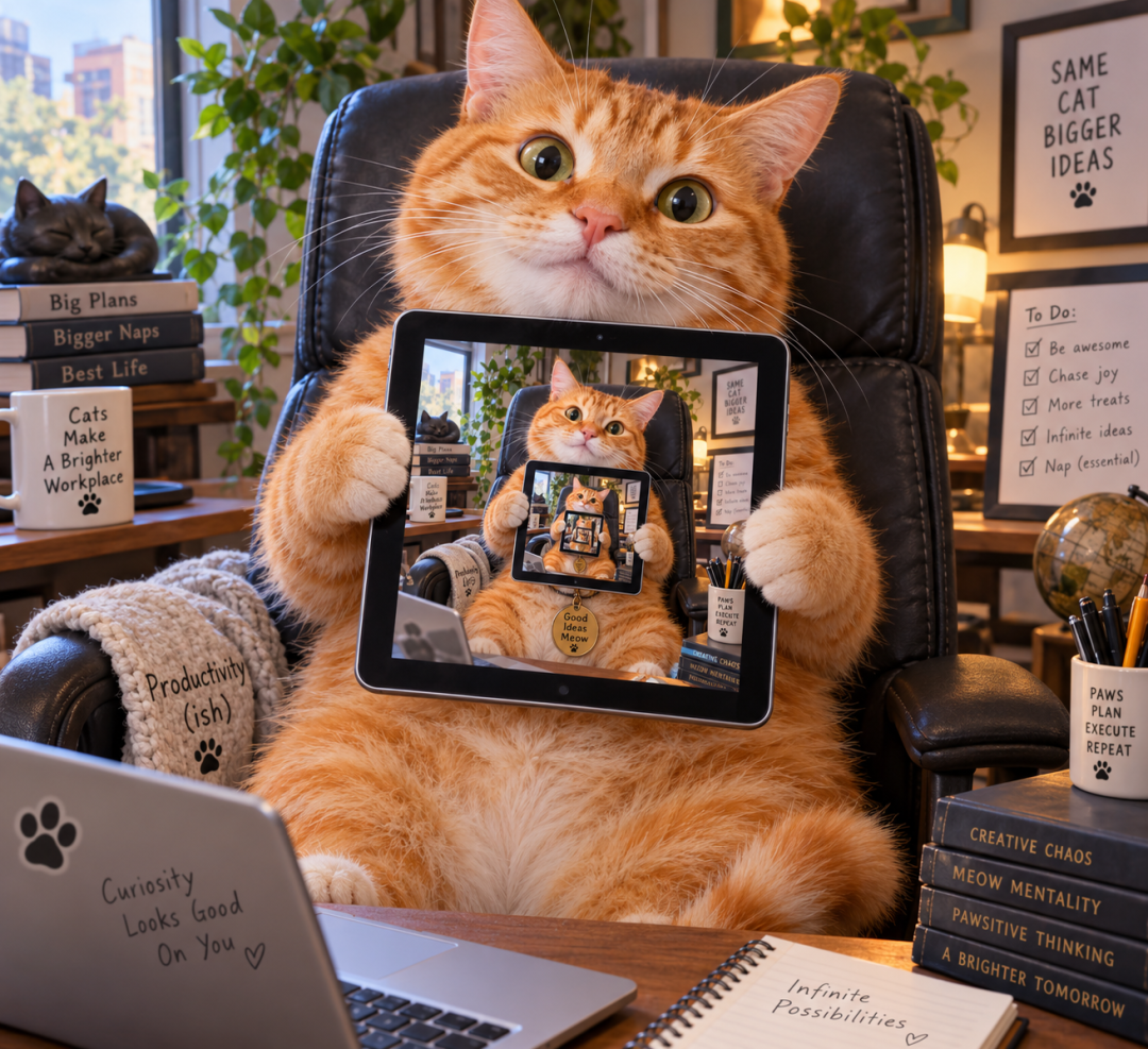 递归橘猫 iPad 画面效果