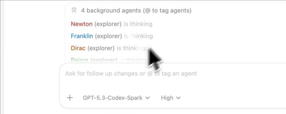Codex 多 Agent 界面示意图