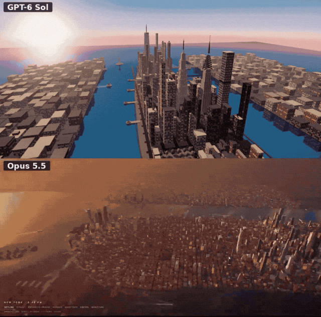 纽约 Three.js 场景对比动图