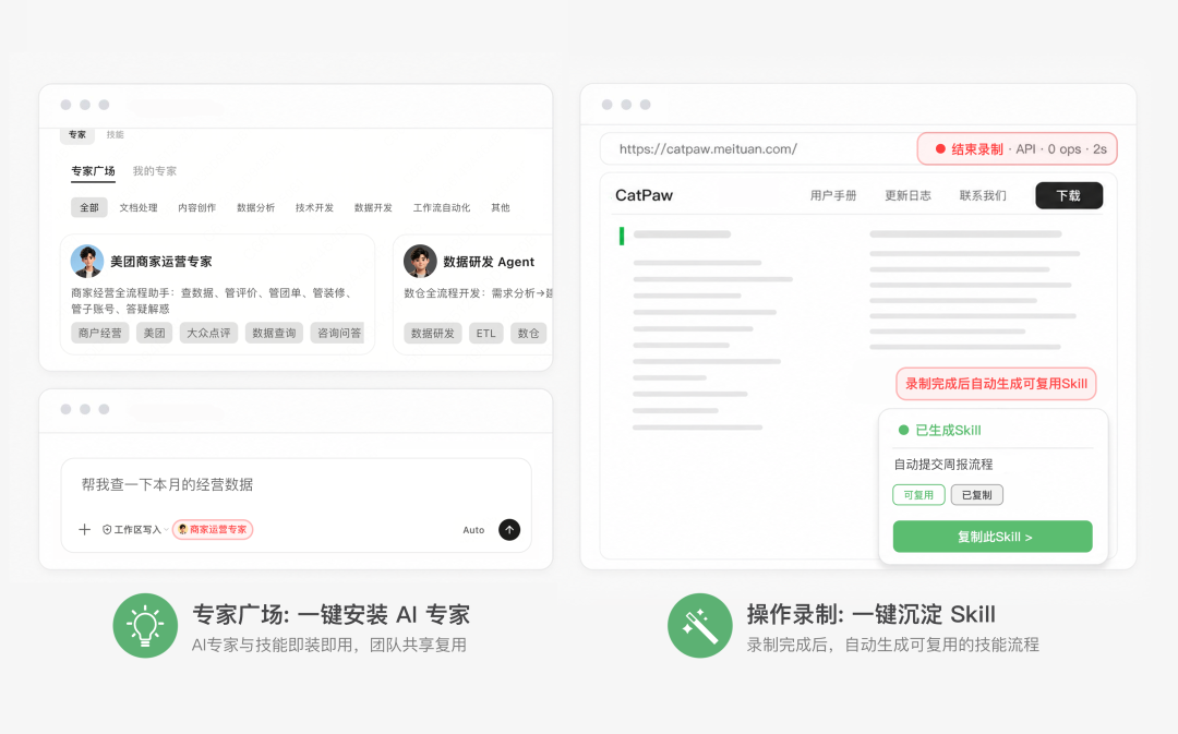 CatPaw 专家与技能管理界面