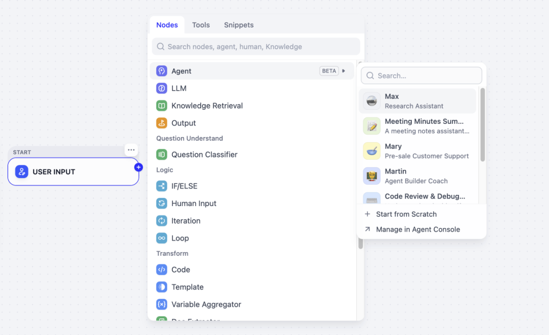 Dify Agent 在不同 Workflow 中的任务分配示意图