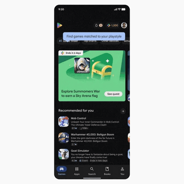 Game finder 游戏推荐功能演示动图