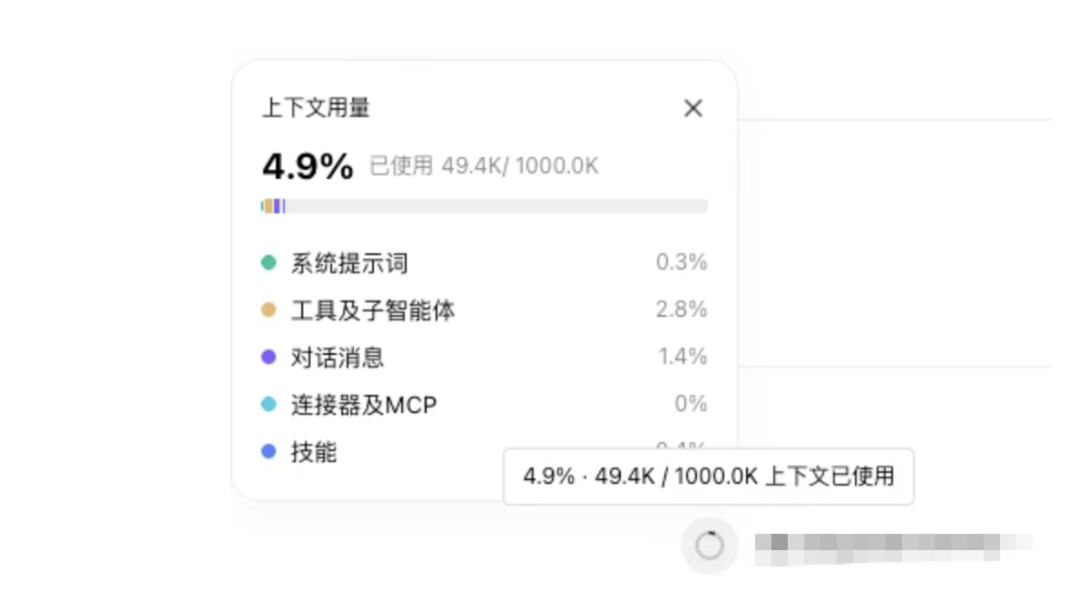 上下文用量详情界面截图