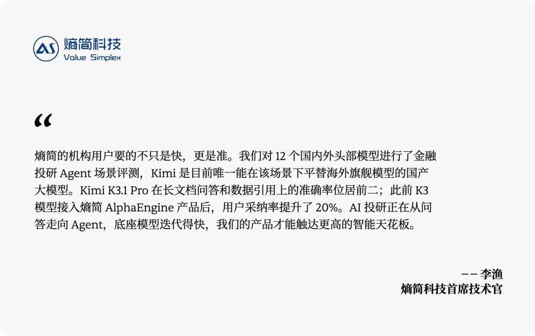 早期测试伙伴对 K3.1 Pro 金融能力的反馈截图二
