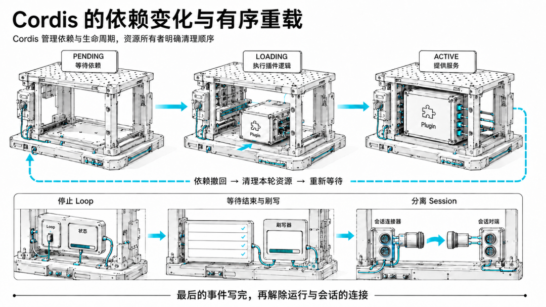 Cordis 插件生命周期状态流转图