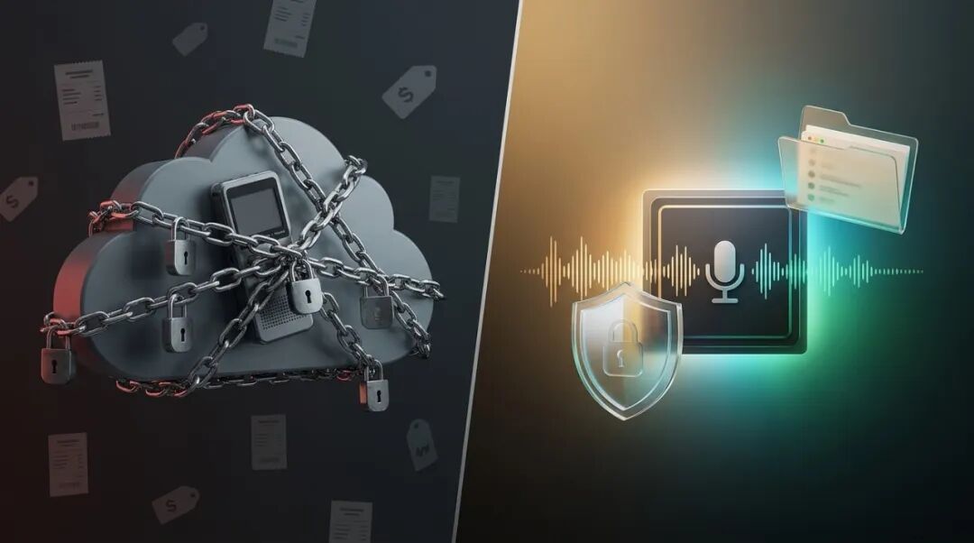 传统云端绑定录音笔与本地端侧 AI 对比