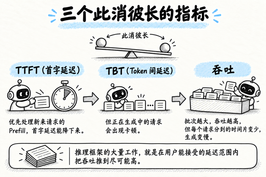 TTFT、TBT、吞吐三者关系示意图
