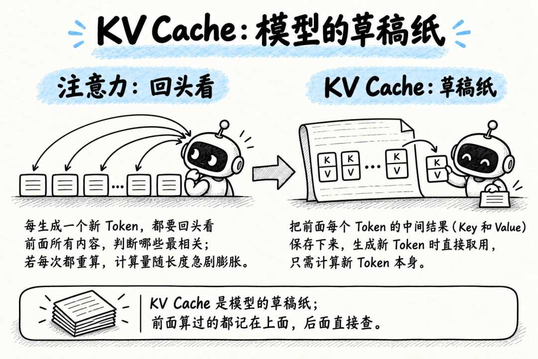 KV Cache 工作原理示意图