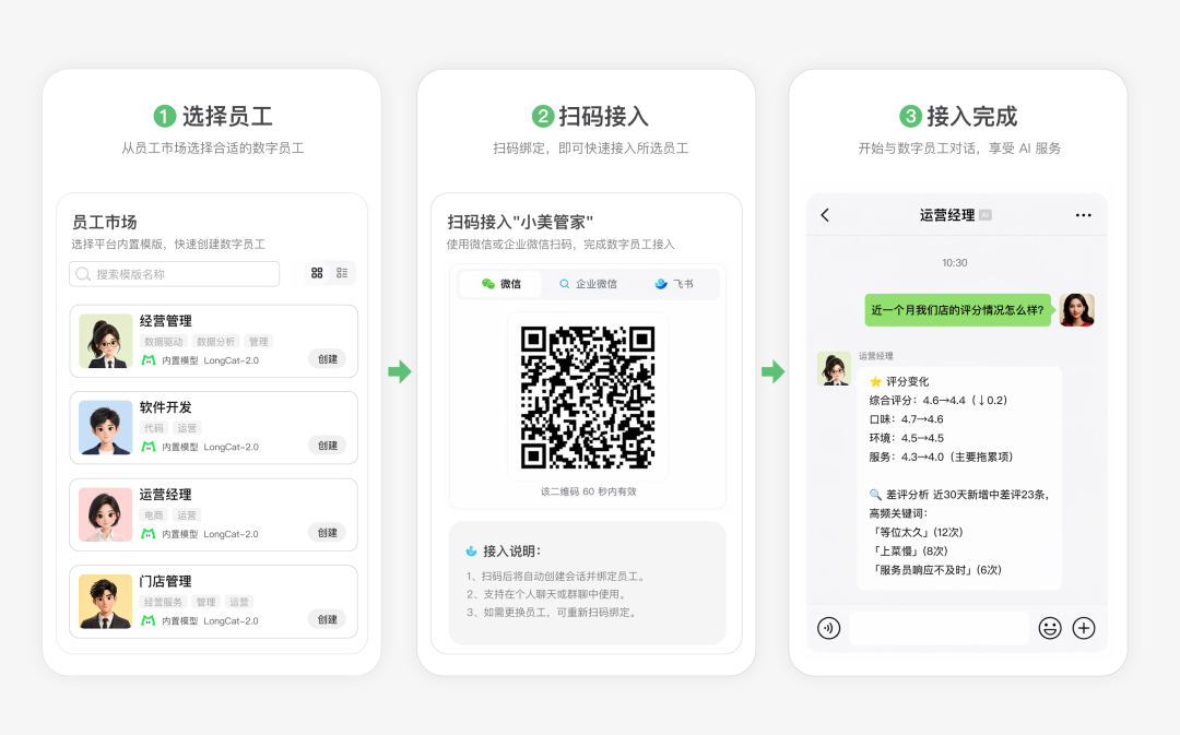 CatPaw 数字员工在企微中使用示意图