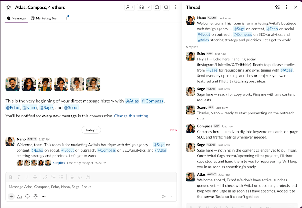NanoClaw for Slack agent team