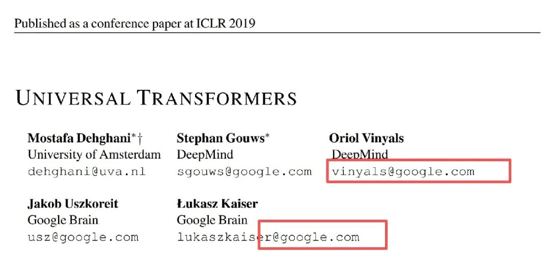 Universal Transformer 时间线