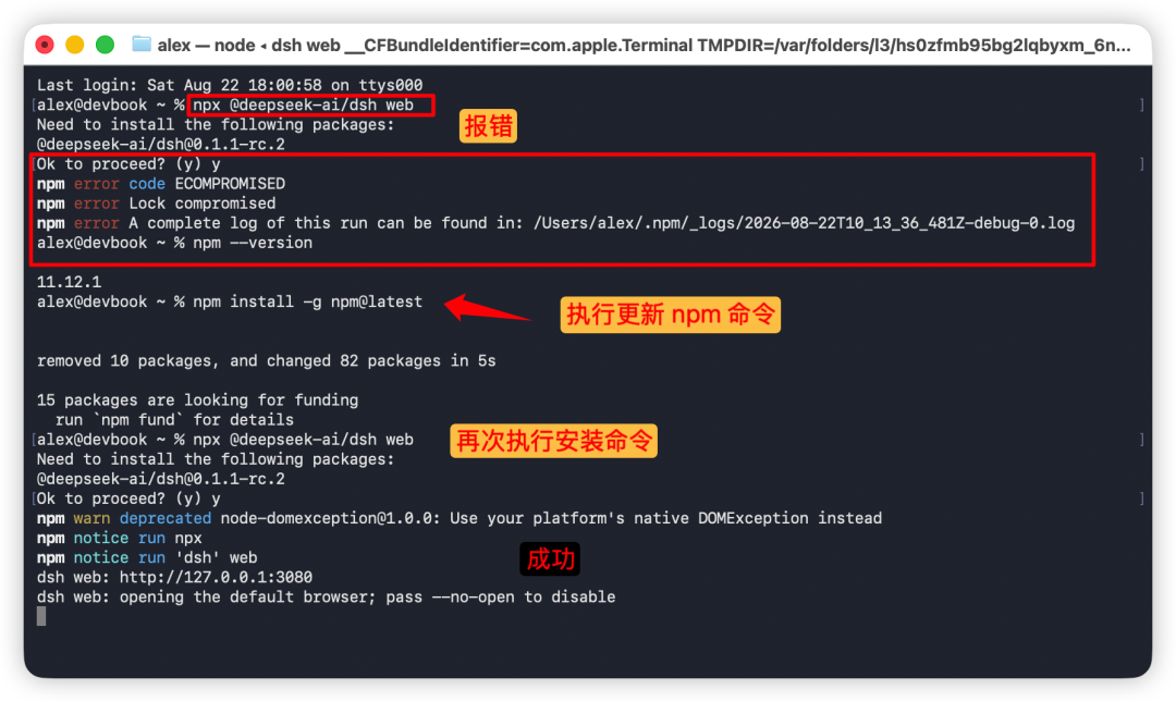DeepSeek Harness 启动成功提示