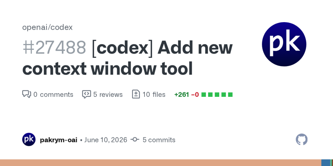 图 2：GitHub 为 openai codex PR 27488 生成的原生社交预览图