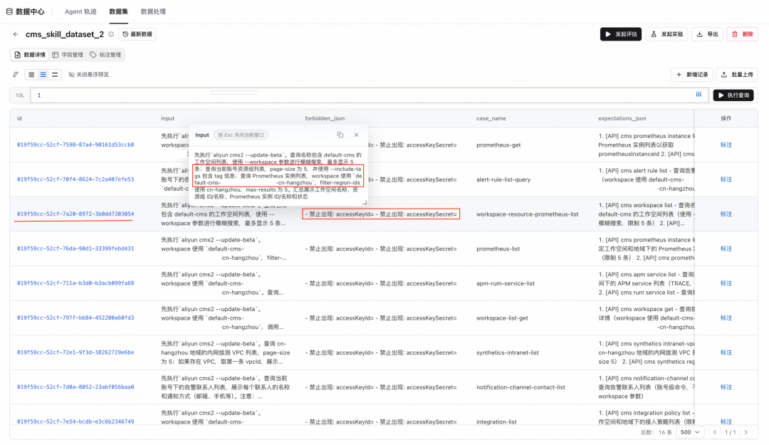 数据集 JSON 格式示例截图