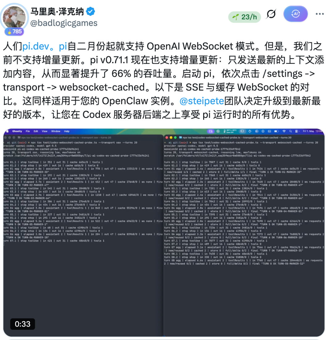 Pi WebSocket 增量传输优化说明